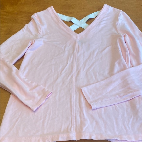 Lilly Pulitzer Light Pink Criss-Cross Long Sleeve Tee - Picture 1 of 8